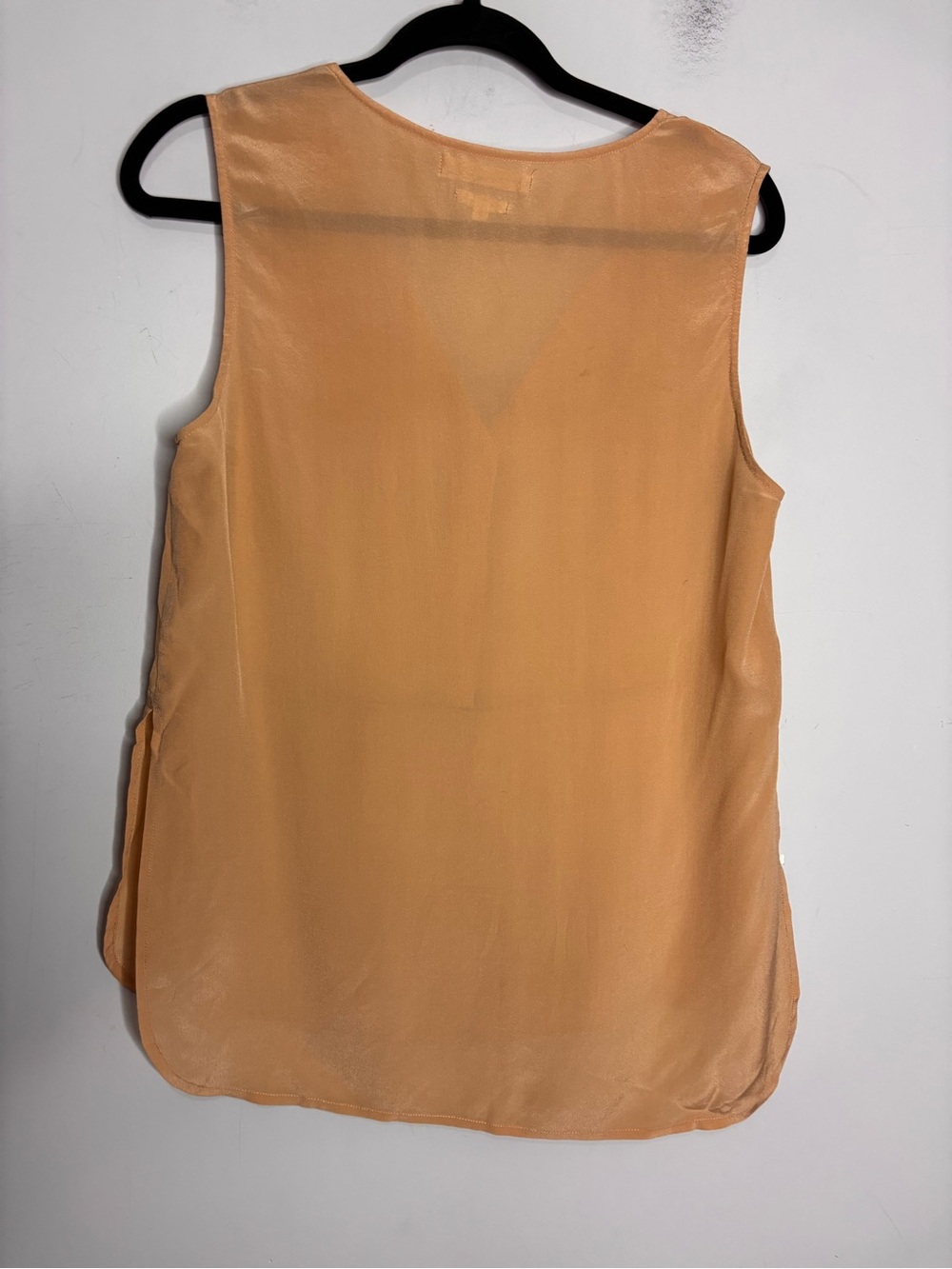 Monk & Lou Sleeveless Silk Utility Blouse V Neckline Camel, size S - Picture 7 of 10
